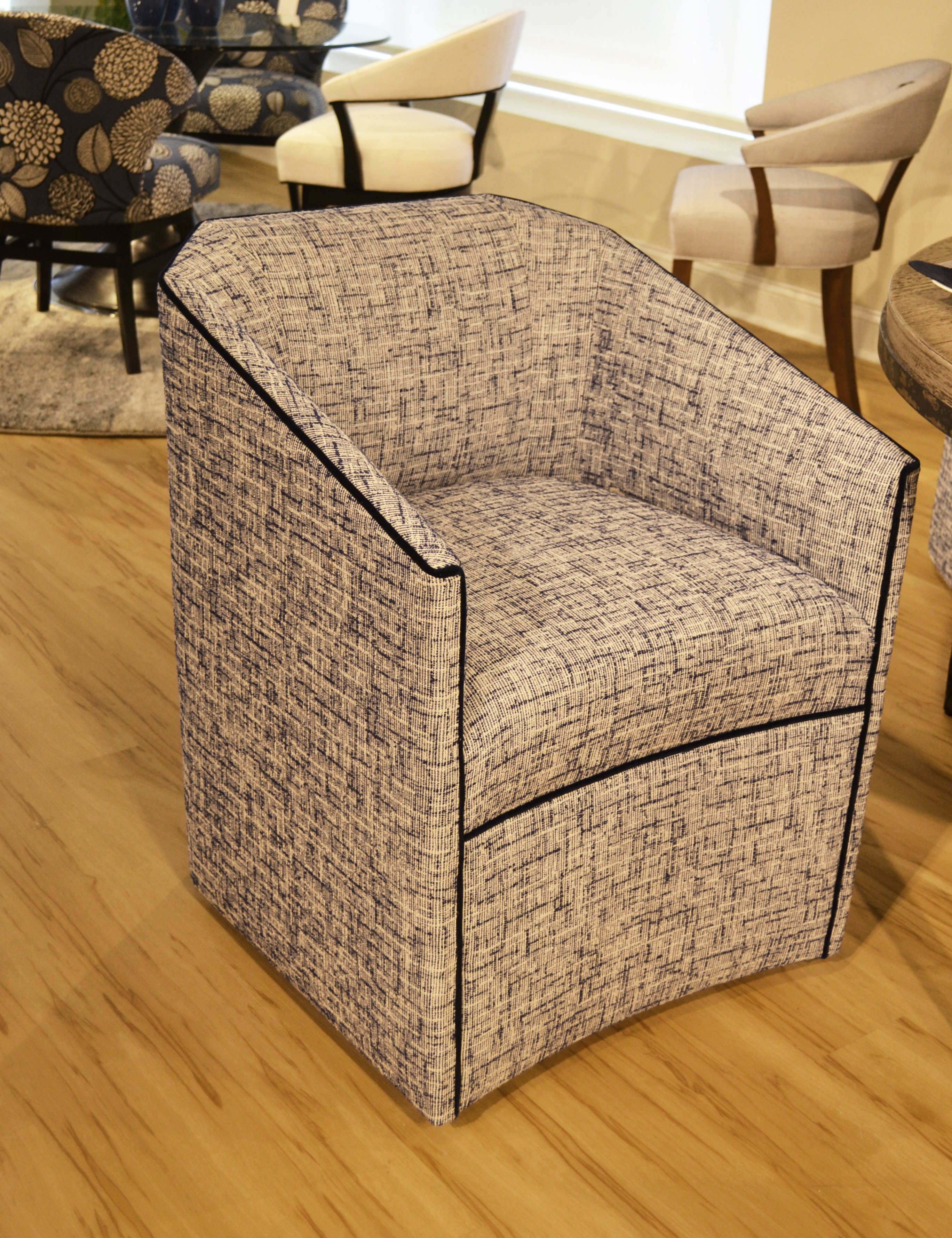 Edina Castered Barrel Back Arm Chair Designmaster Furniture